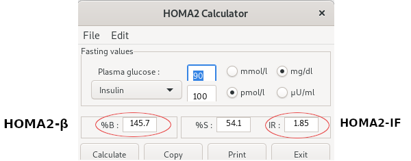 Imaginea calculatorului HOMA2